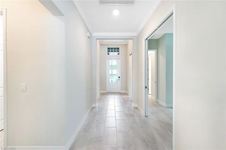 Hallway with ornamental molding