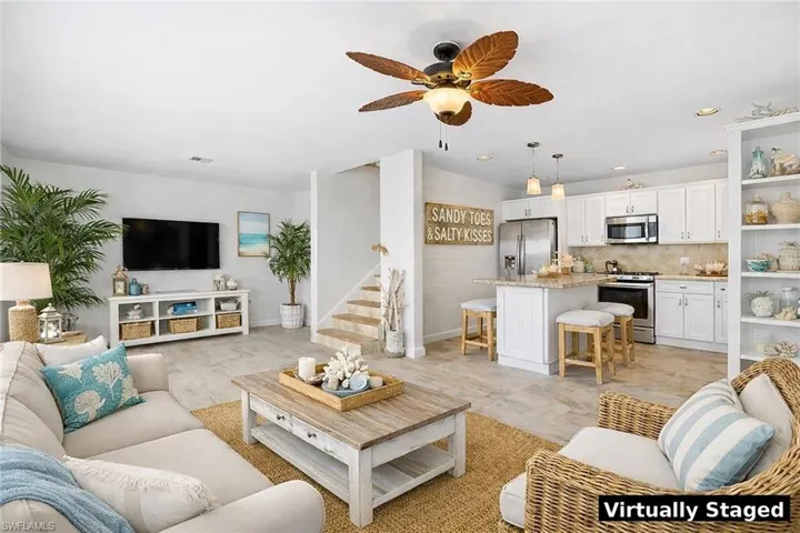 virtually staged property with white cabinets