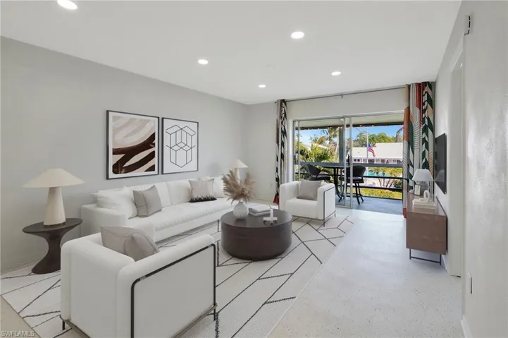 Virtually staged living room