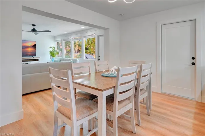Dining area featuring light hardwood / wood-style flooring