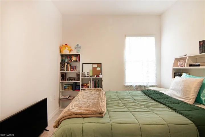 Bedroom with carpet floors