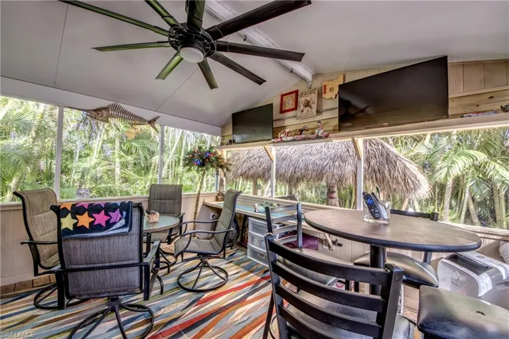 View of patio / terrace featuring ceiling fan