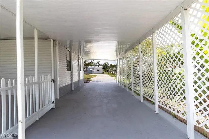 Porch with an attached carport