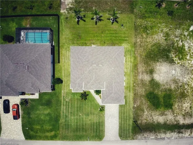 Aerial view of a pool area