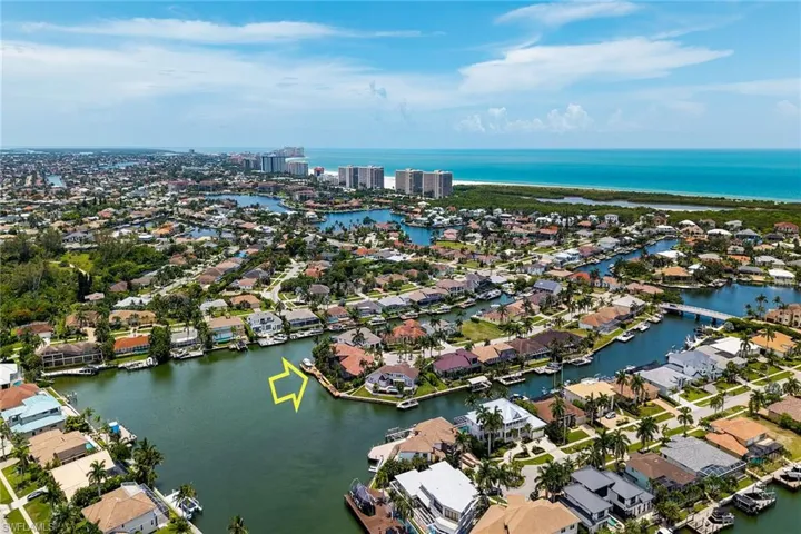 Aerial of home & short distance to Tigertail Beach