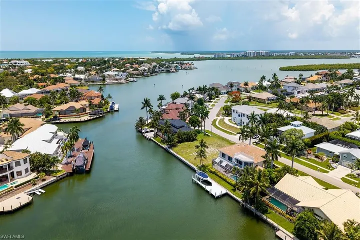 Aerial Collier Bay view & boating access to Gulf