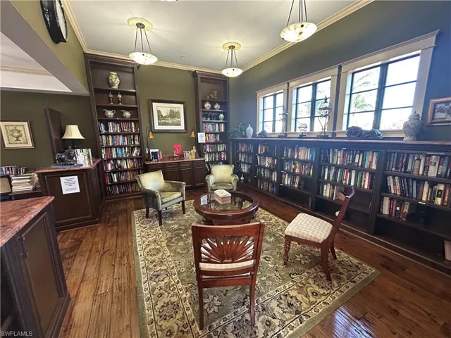 Library with bookshelves