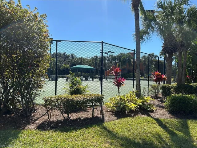View of tennis court