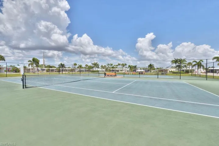 View of tennis court
