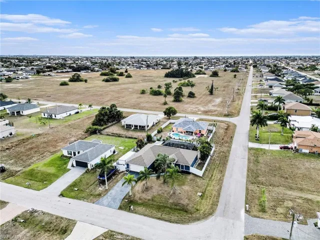 Aerial view of residential area