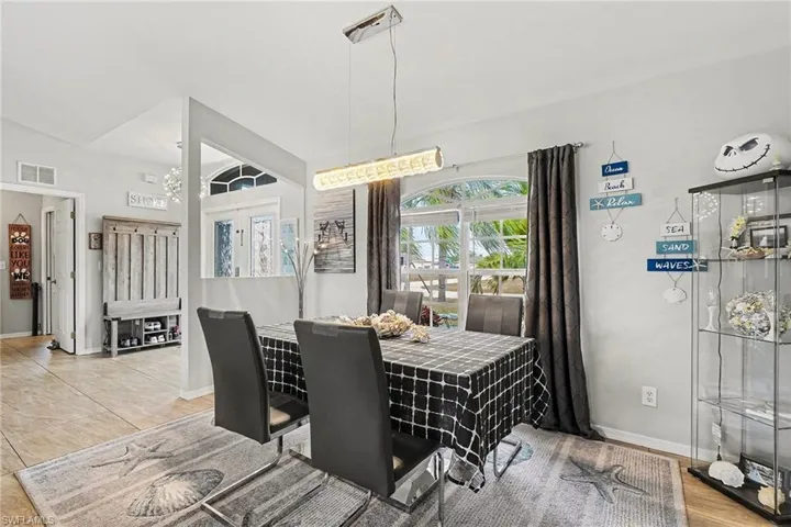 Dining space with baseboards