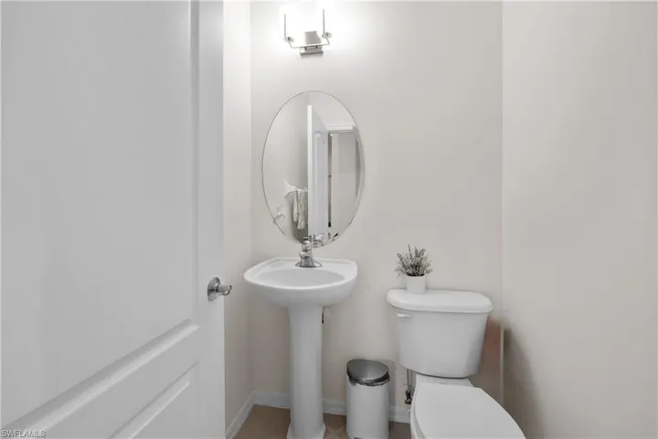 Half bath conveniently located off of great room.