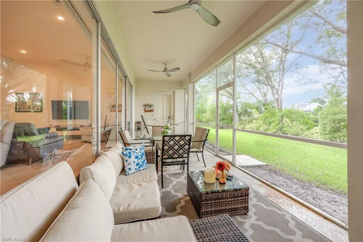 Expansive lanai overlooks your private back yard.