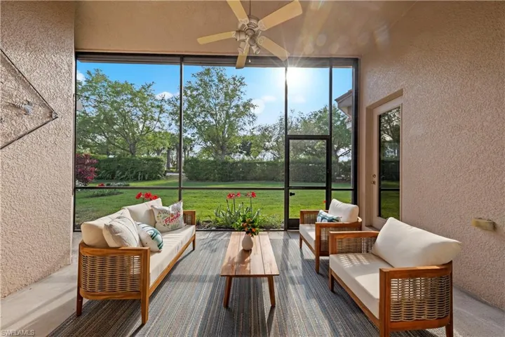beautiful lanai over looking large back yard with room for a pool