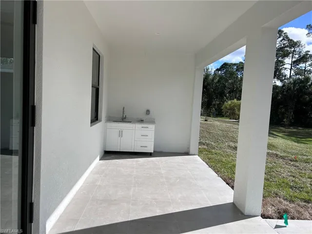 View of patio featuring sink