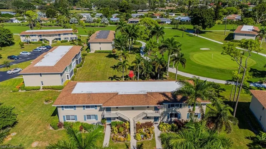 Drone / aerial view of a local golf course