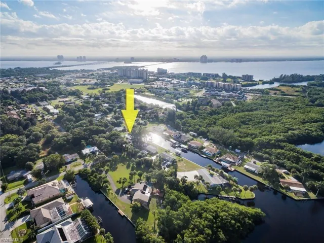 Drone / aerial view of a nearby body of water