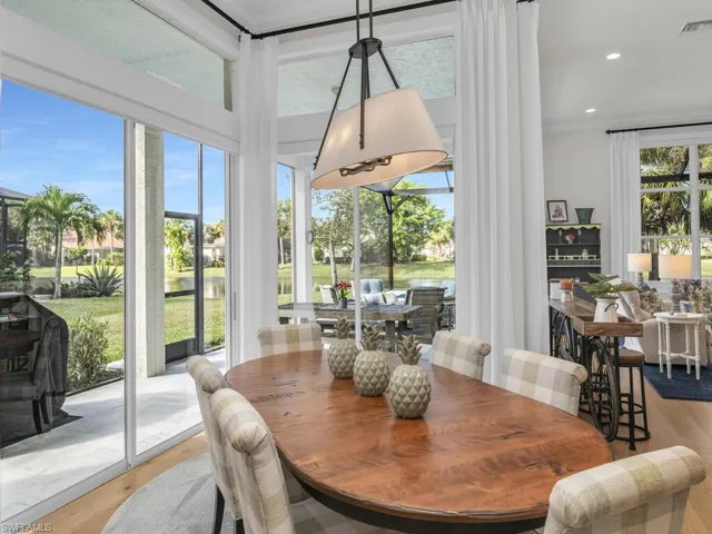 Dining area with views to the lake