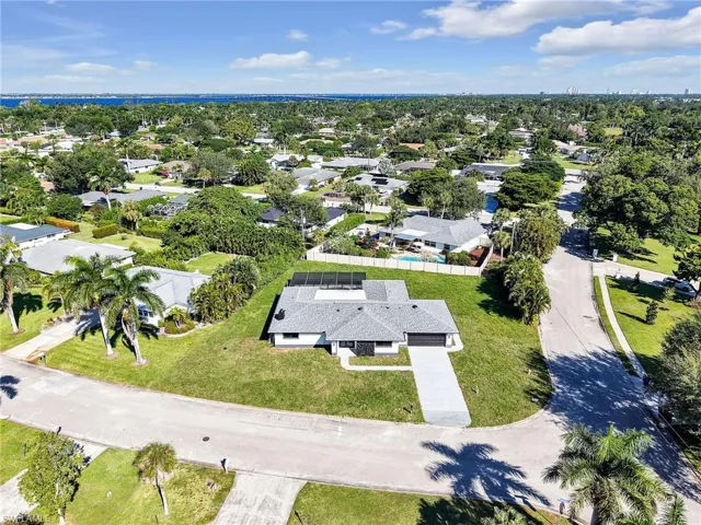 Aerial view of residential area