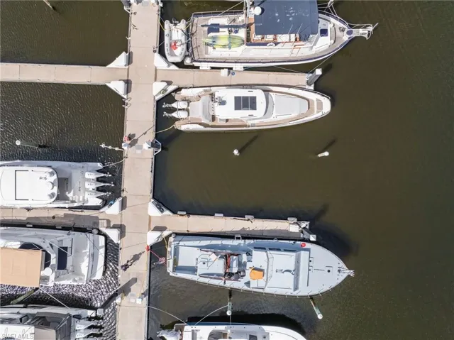 Bird's eye view of a nearby body of water