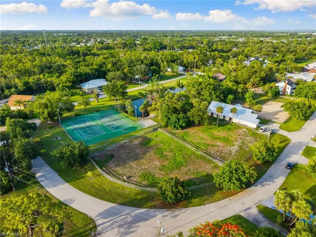 Aerial view of a tree filled landscape