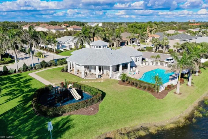 Aerial view of Gladiolus Preserve Clubhouse, Playground, and Community Pool