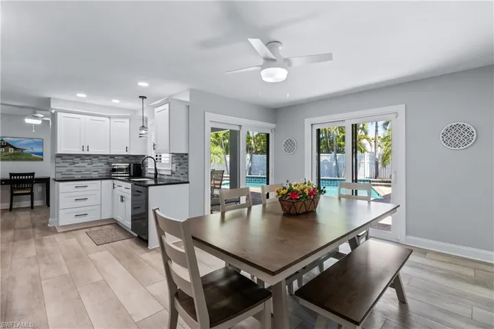 View of Kitchen, Dining area and Pool