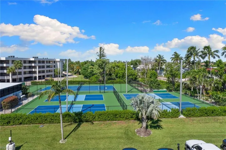 View of tennis court