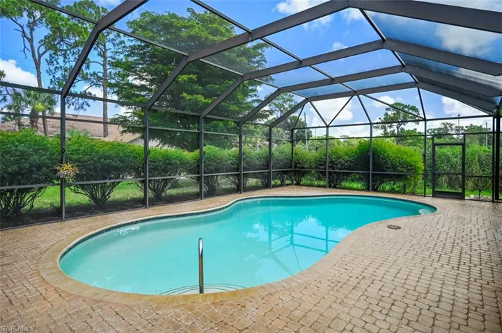 Swimming pool featuring a patio and a lanai