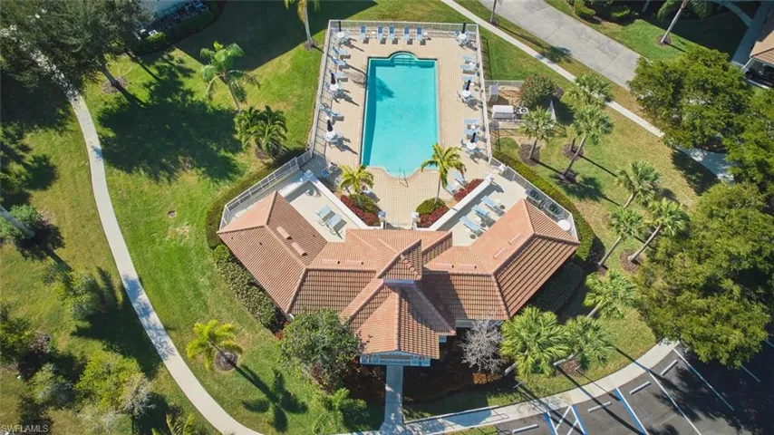 Bird's eye view of a pool