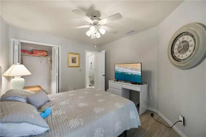 3rd Bedroom featuring a closet, wood finished floors, and ceiling fan