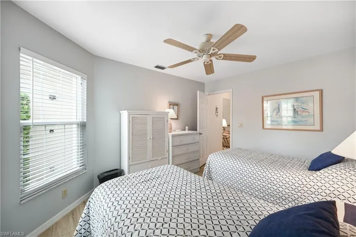 2nd Bedroom featuring a ceiling fan and light wood-style flooring