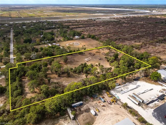 Overview of rural landscape featuring property boundaries highlighted