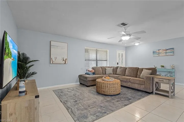Living room with ceiling fan