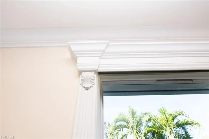 Detailed view of crown molding.