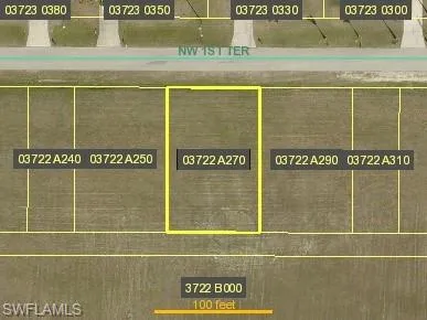 Map / location with property parcel outlined