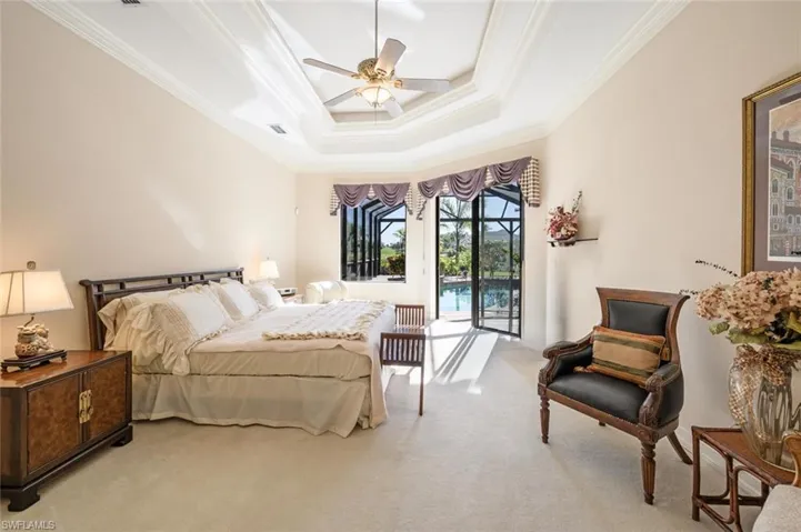 Primary Bedroom with sliders to the Lana