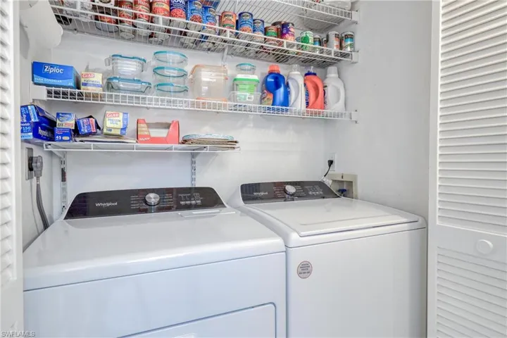 Washroom with separate washer and dryer