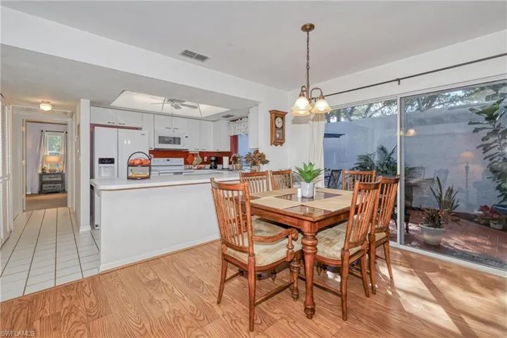 Dining area featuring light wood-type flooring