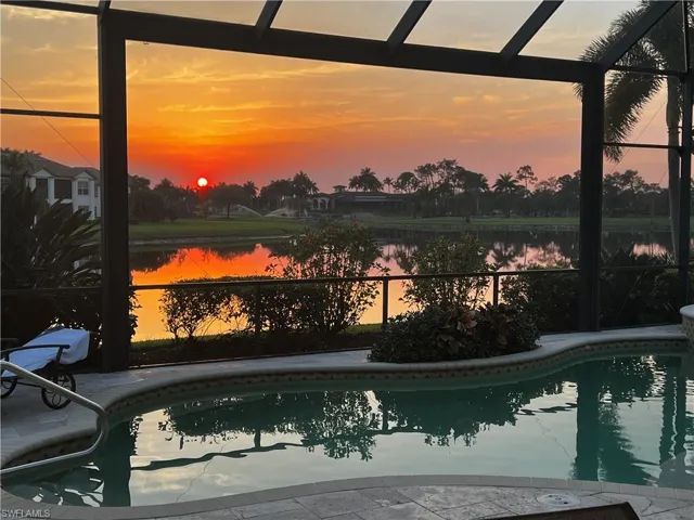 Gorgeous views of sunset though a picture screen.