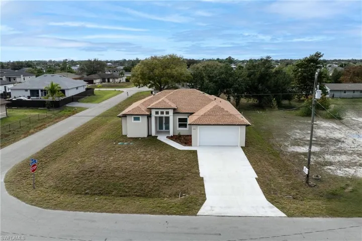 Aerial view of residential area
