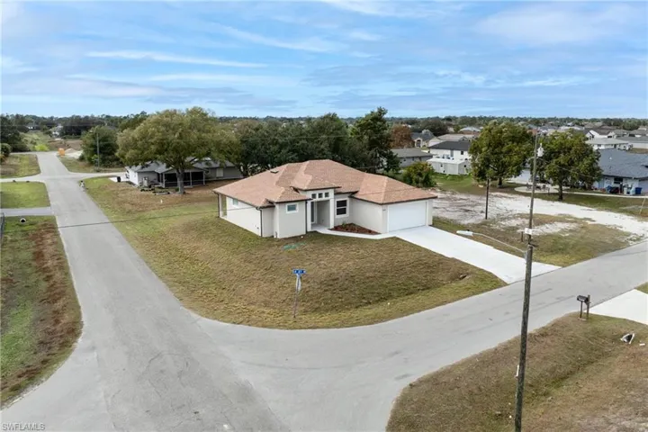 Aerial view of residential area