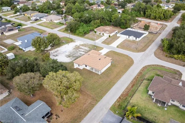 Aerial perspective of suburban area