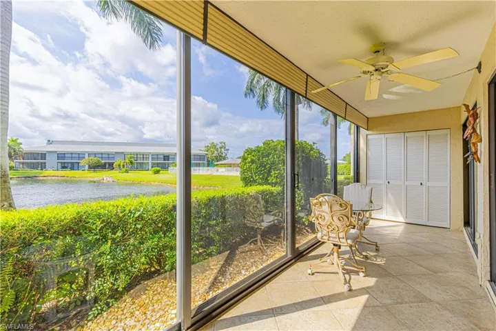 Lanai with view of pool
