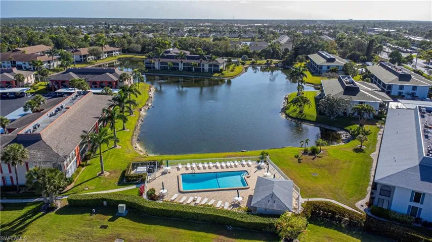 Aerial view with lakeview