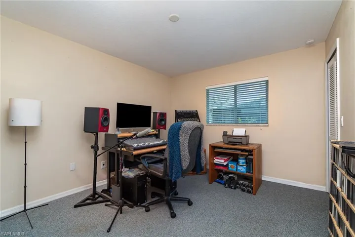 Office with carpet flooring