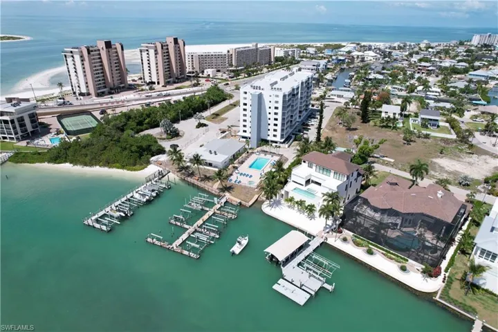 Waterfront property featuring private boat docks and direct water access