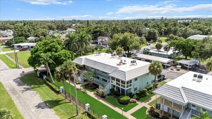 Aerial perspective of suburban area