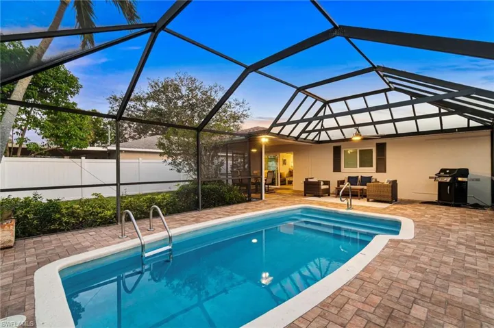 Sparkling, heated, saltwater pool.