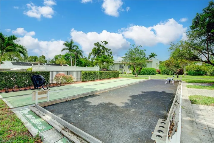 Shuffle Board courts and a Bocce Ball court